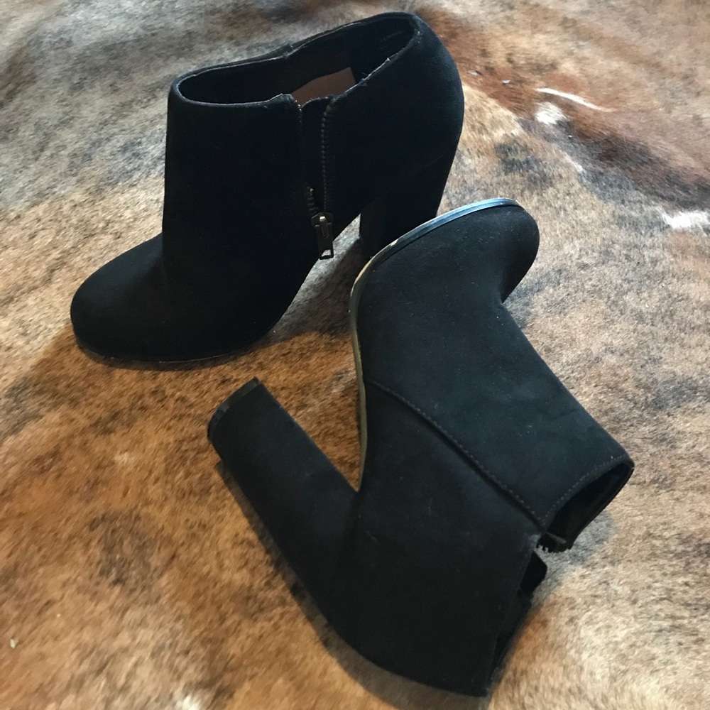 Black suede ankle booties